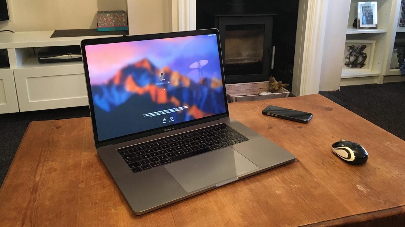 Laptop on Living Room Coffee Table