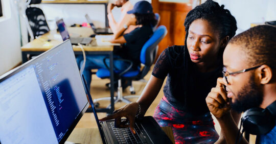Two colleagues working
