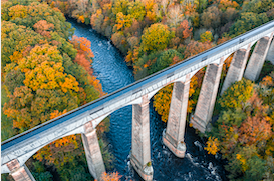 Bridge over a river in Wales.