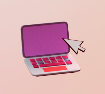 Icon showing a laptop with an arrow pointing at the screen