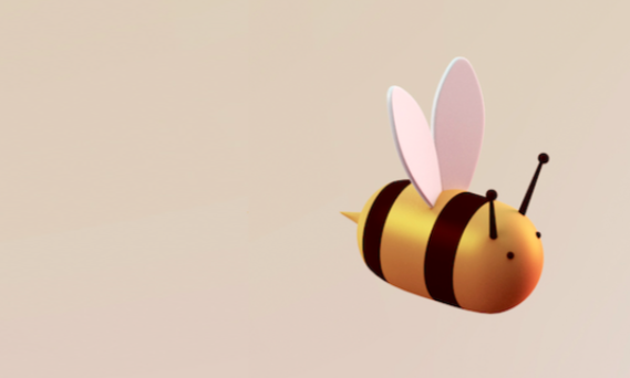 Icon showing a bee on a pastel background