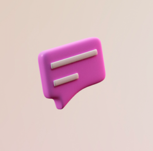 Icon showing a pink text bubble