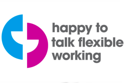 Decorative image: Working Families organisation’s Happy to Talk Flexible Working logo