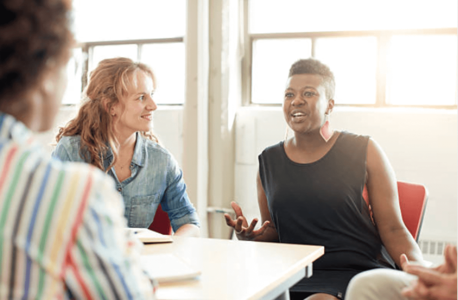 A group of women in conversation