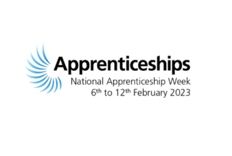 Decorative image: National Apprenticeship Week logo with dates 6th ti 12th February 2023