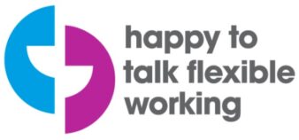 Happy to talk flexible working logo