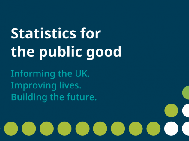 Infographic showing the words "Statistics for the Public Good”"