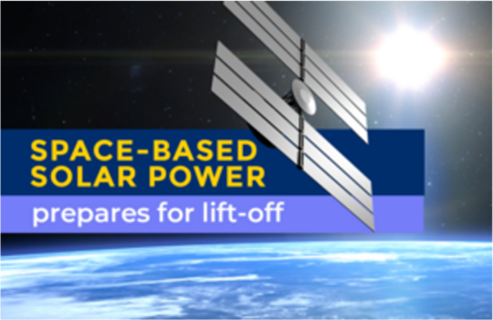 graphic of a sattelite above earth with the text