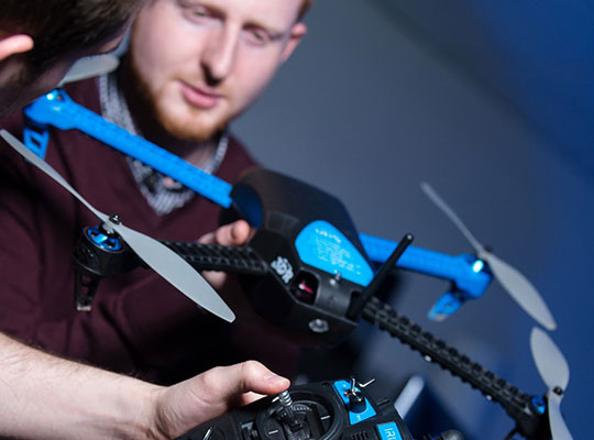 Dstl Team Member With Drone