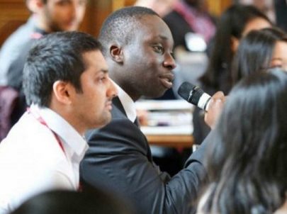 A Man Speaking with a Microphone on the Early Diversity Internship