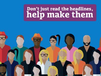 Government Communications Service Site Careers Graphic, that shows a group of people and reads