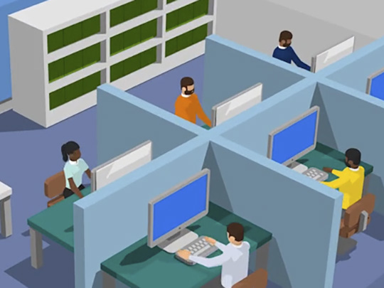 Animations of People Working in Cubicles