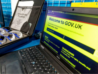 A Laptop Screen displaying the message,