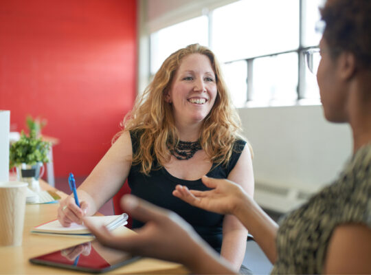 Two Colleagues In Conversation