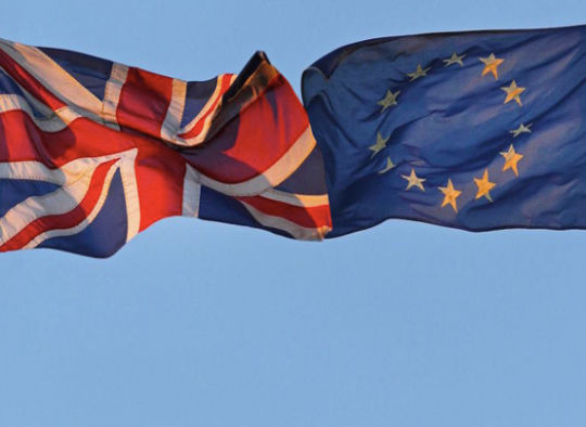 Union Jack And European Union Flag