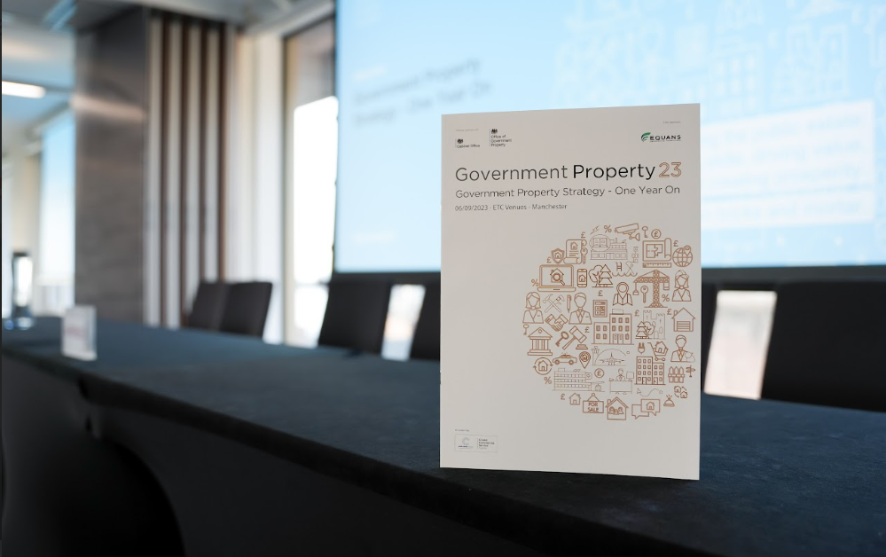 A photo of a booklet titled 'Government Property 23, the Government Property Strategy one year on'