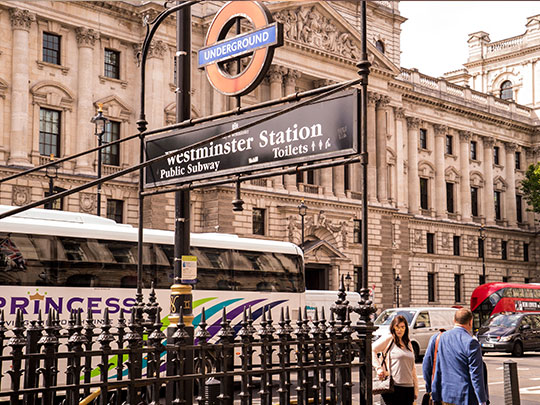 Westminster Station Underground Sign And Street View